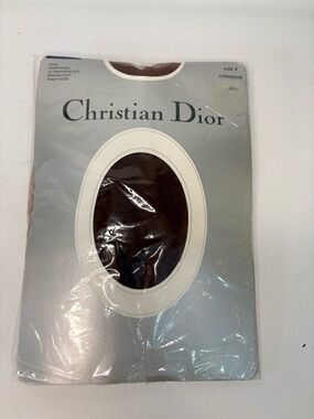 Vintage Christian Dior Diorissimo Pantyhose Size 2 Cinnamon Ultrasheer Sandal